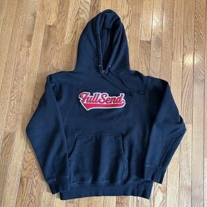 Nelk Boys Full Send Baseball Print Black Hoodie Mens Size Small